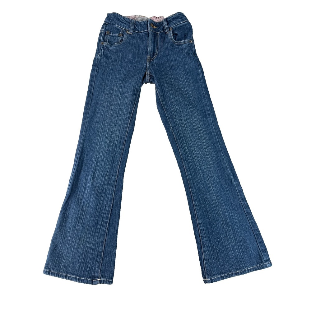 Levi's 517 Girls Jeans 12 Slim Flare Stretch Medium Wash Adjustable Waist Denim